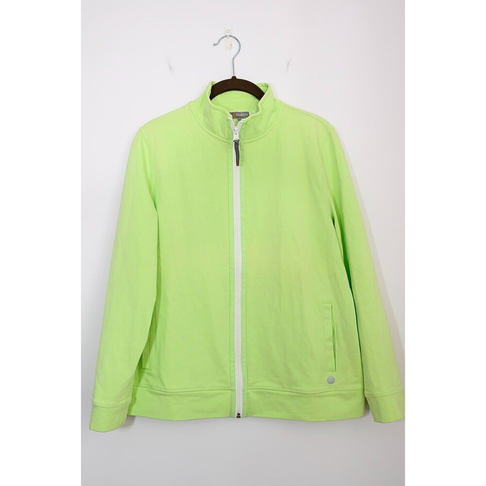 Talbots Jacket L Petite Green Athletic Athleisure gorp walking hiking outdoors